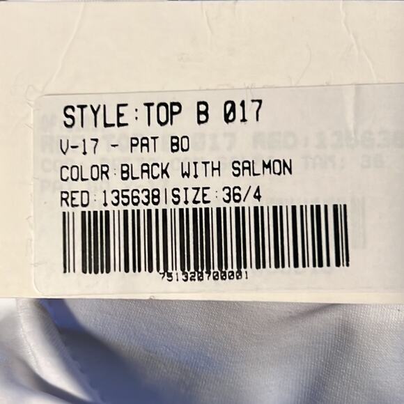 PATBO Tropical Floral Triangle Black Salmon Bikini Top Size 4 NWT - Picture 9 of 10